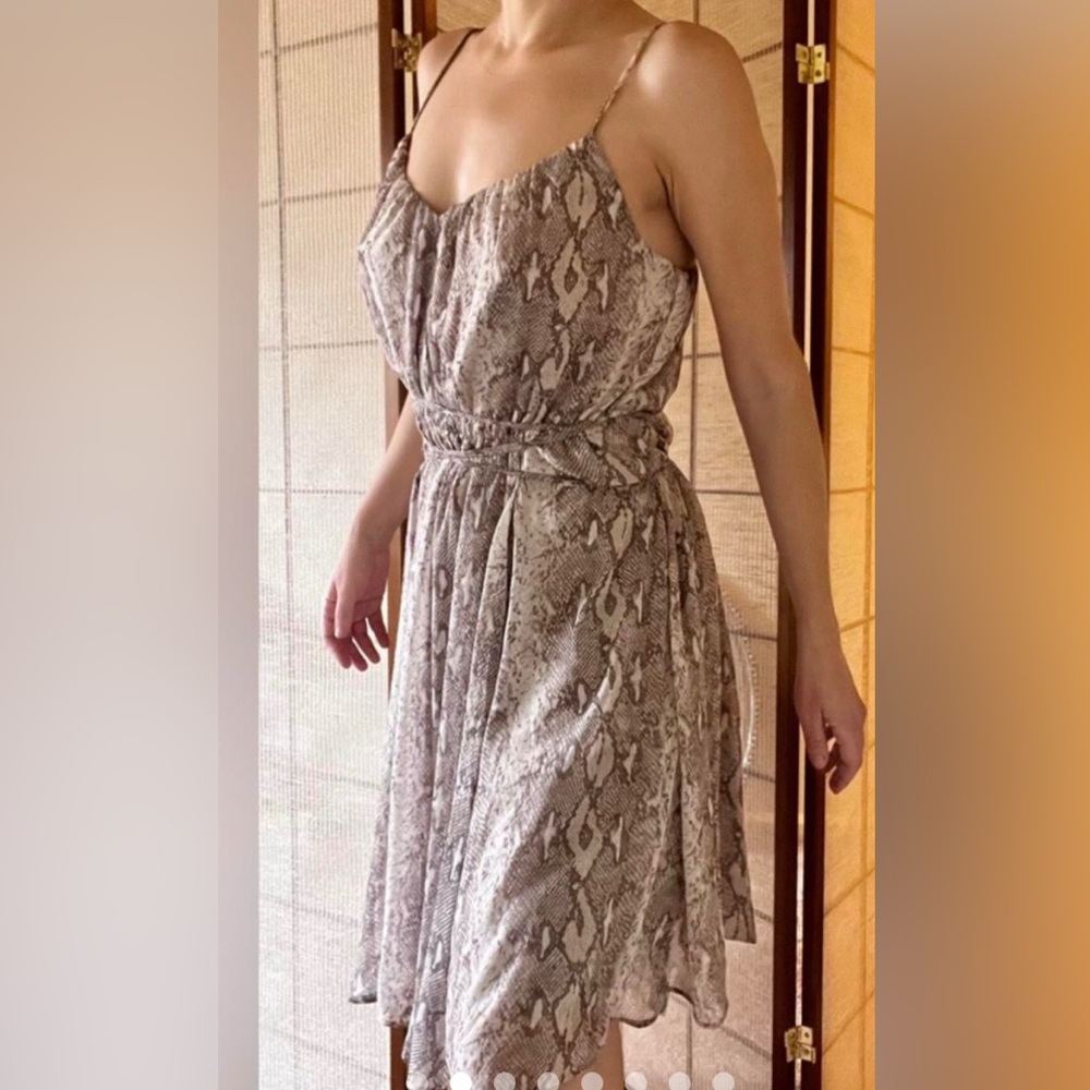 Banana Republic strappy snakeskin babydoll Grecian summer dress